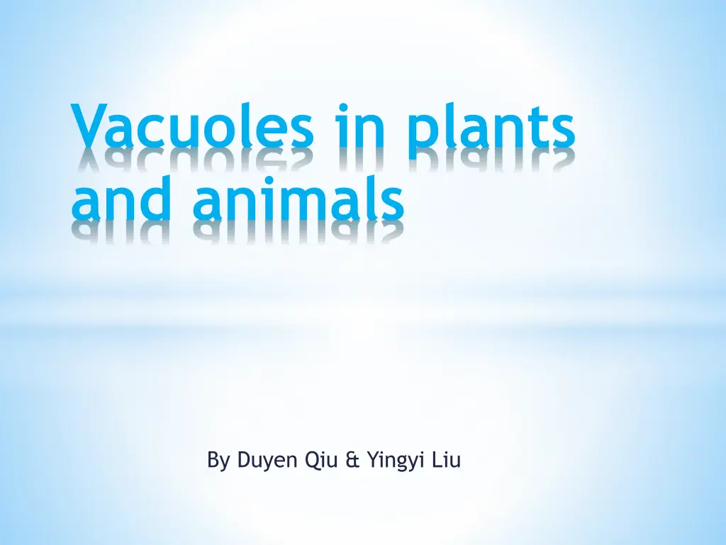 vacuoles in plants and animals n.w