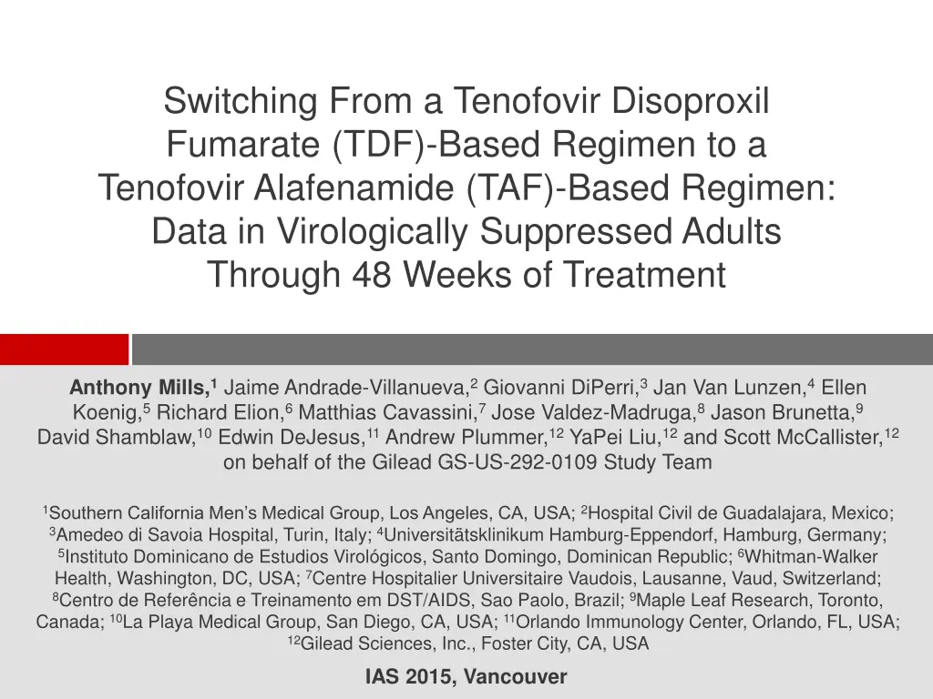 switching from a tenofovir disoproxil fumarate n.w