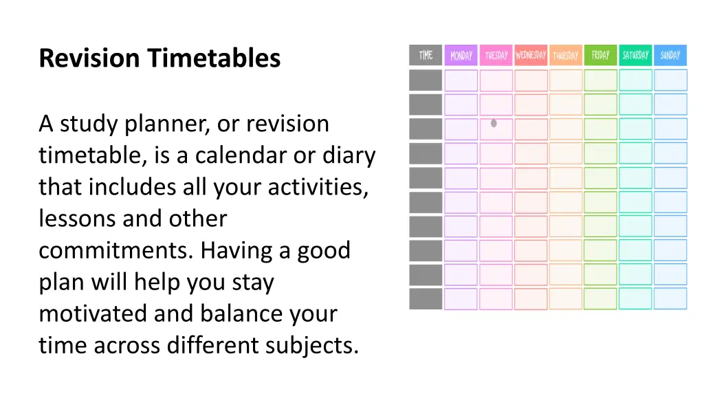 revision timetables n.w