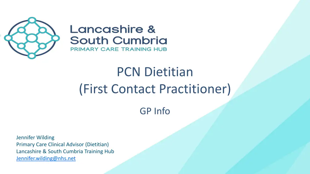pcn dietitian first contact practitioner n.w