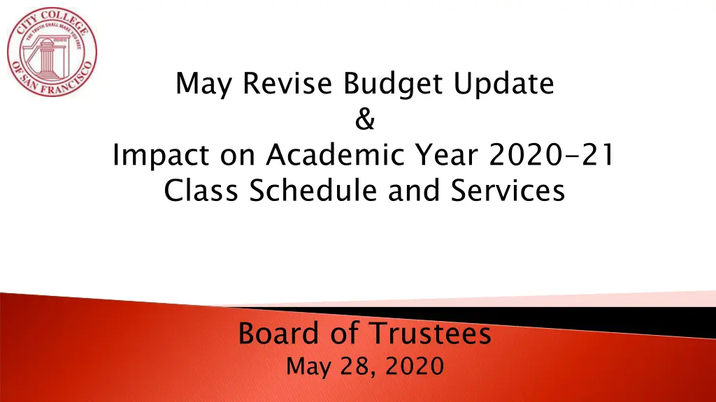 may revise budget update impact on academic year n.w
