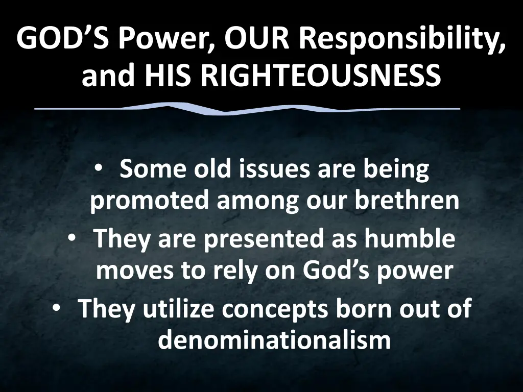 god s power our responsibility n.w