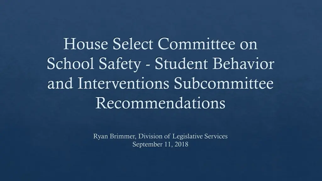 house select committee on school safety student n.w