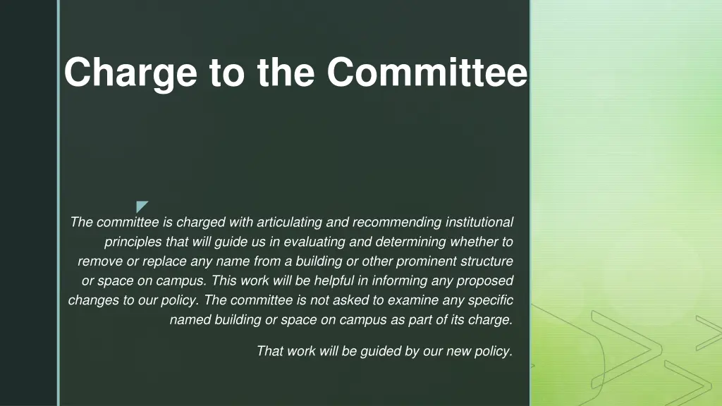 charge to the committee n.w