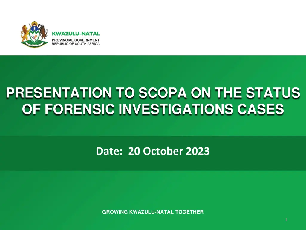 presentation to scopa on the status of forensic n.w