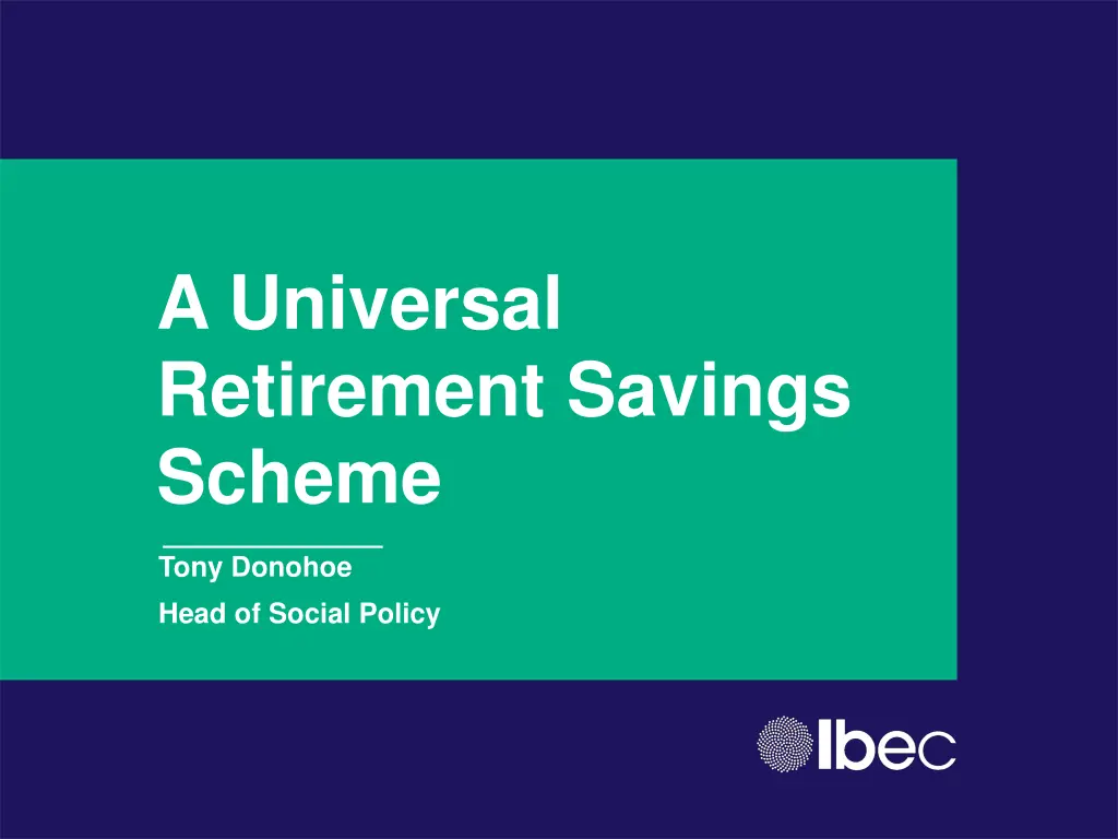 a universal retirement savings scheme n.w
