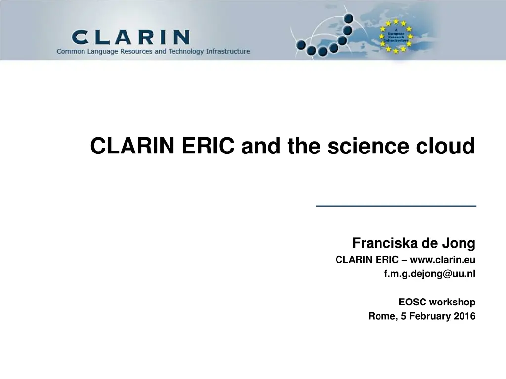 clarin eric and the science cloud n.w