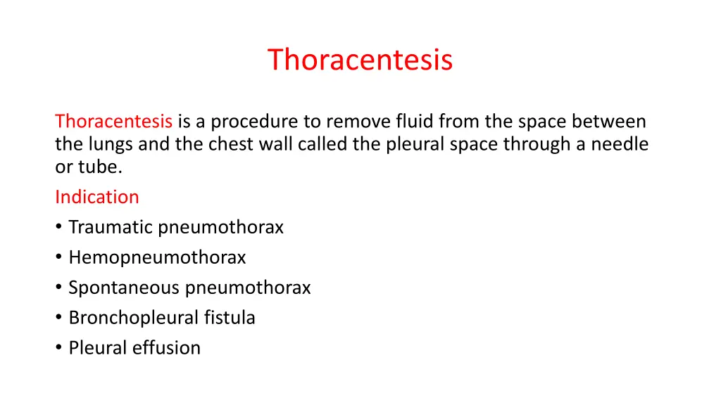 thoracentesis n.w