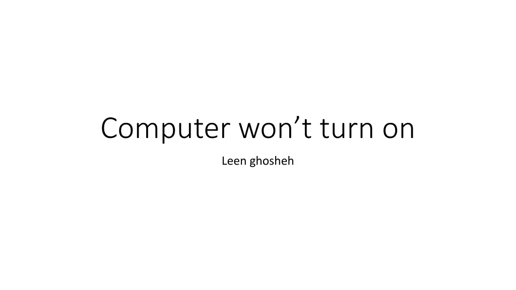 computer won t turn on n.w