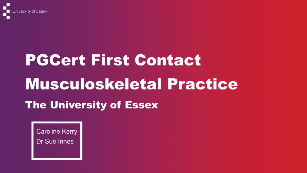 pgcert first contact musculoskeletal practice n.w