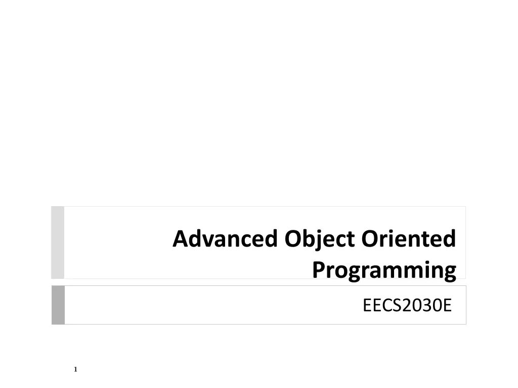 advanced object oriented programming n.w