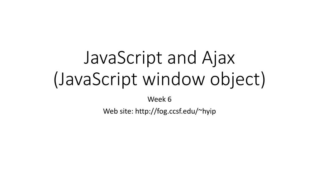javascript and ajax javascript window object n.w