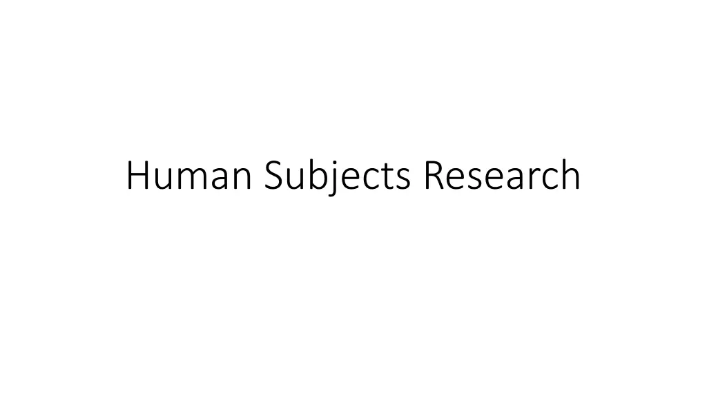 human subjects research n.w