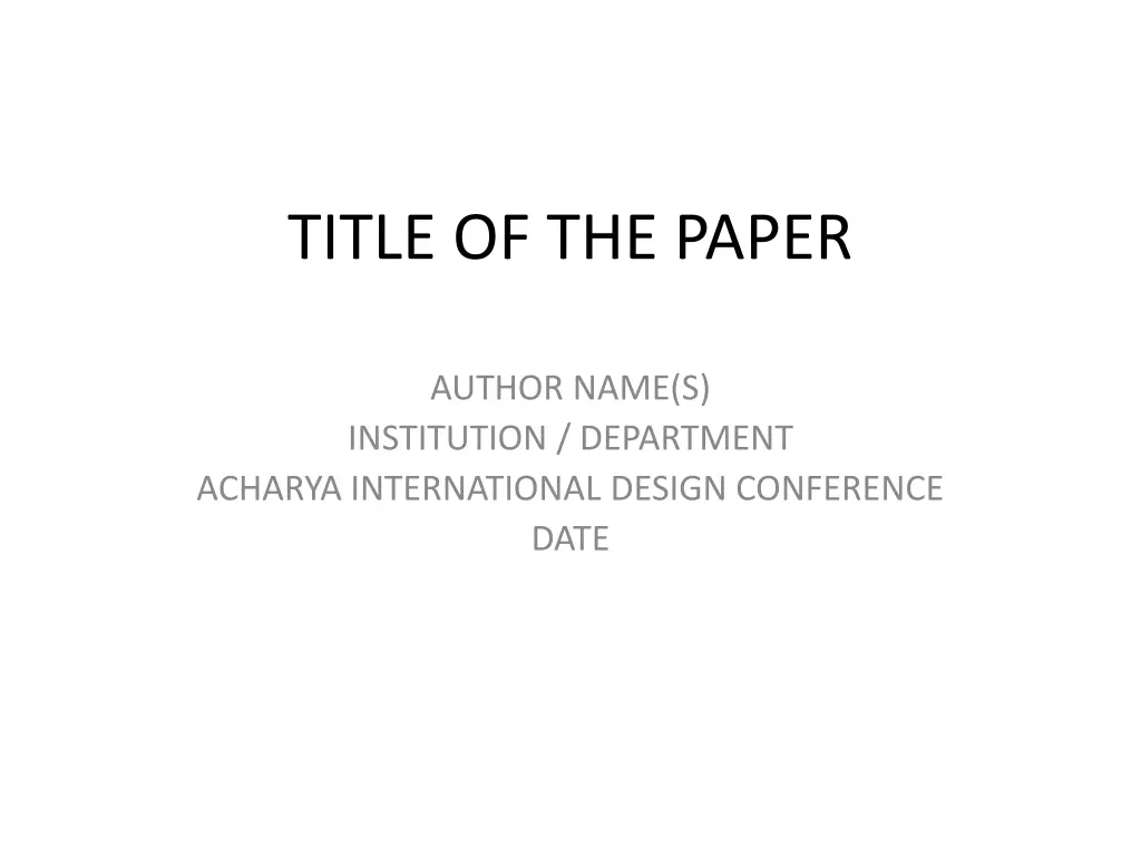 title of the paper n.w