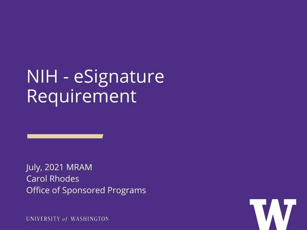 nih esignature requirement n.w