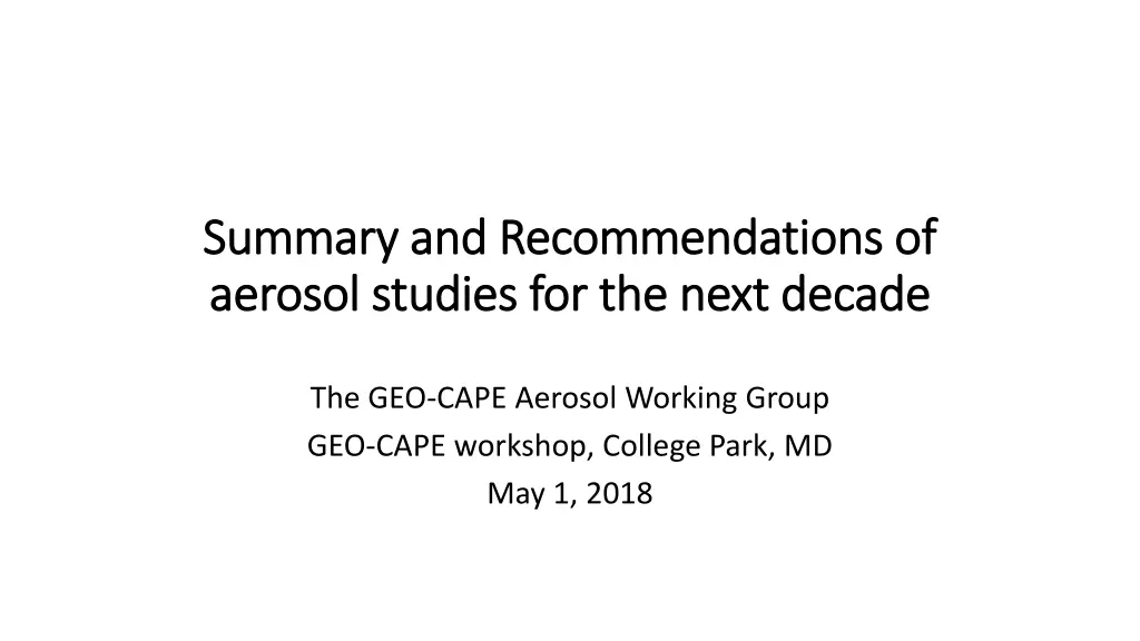 summary and recommendations of summary n.w
