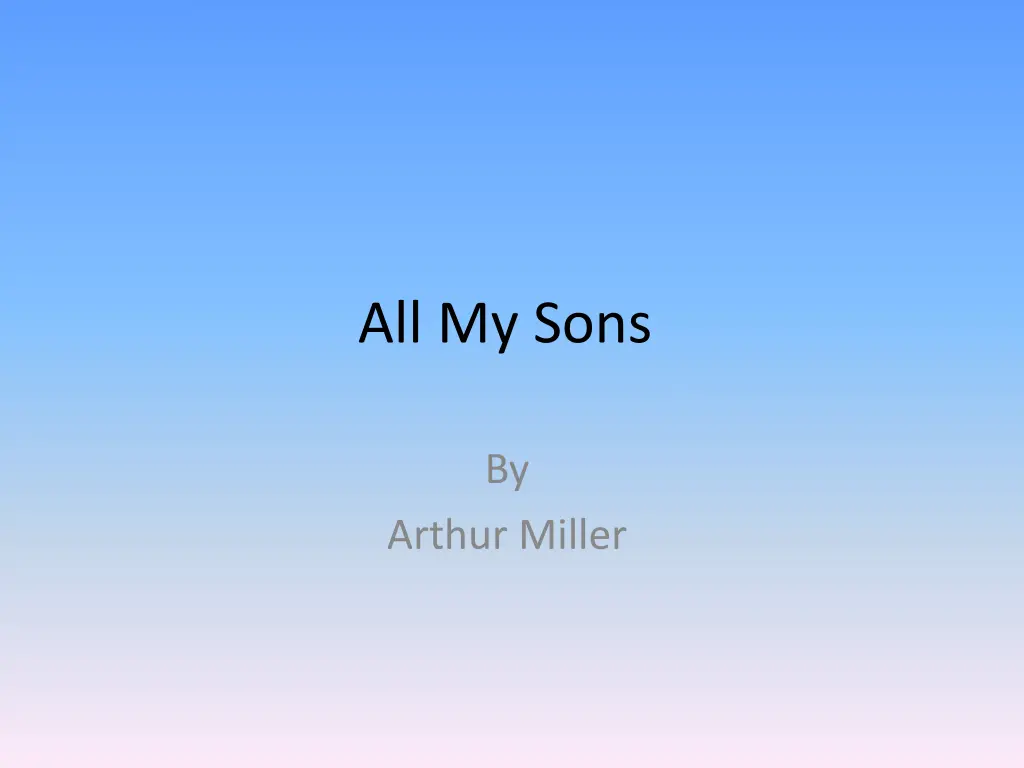 all my sons n.w