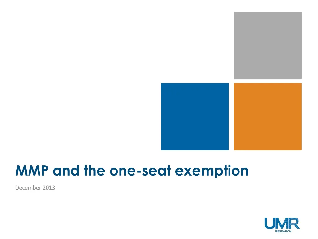 mmp and the one seat exemption n.w