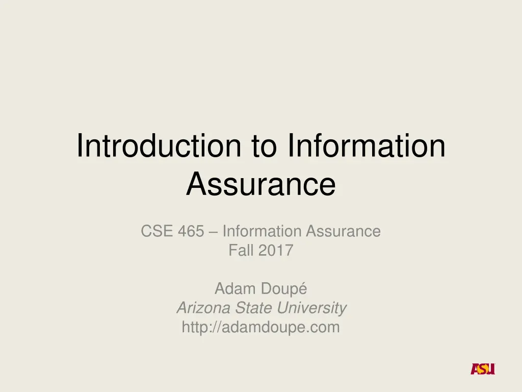 introduction to information assurance n.w