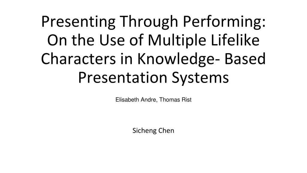 presenting through performing n.w
