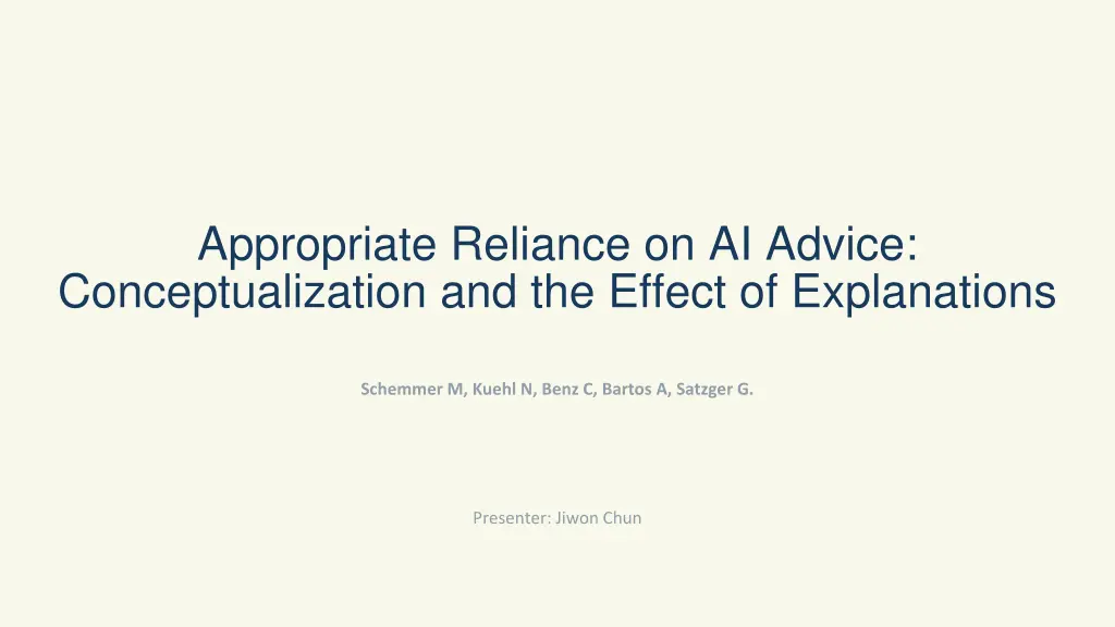 appropriate reliance on ai advice n.w