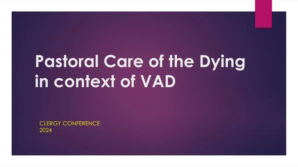 pastoral care of the dying in context of vad n.w