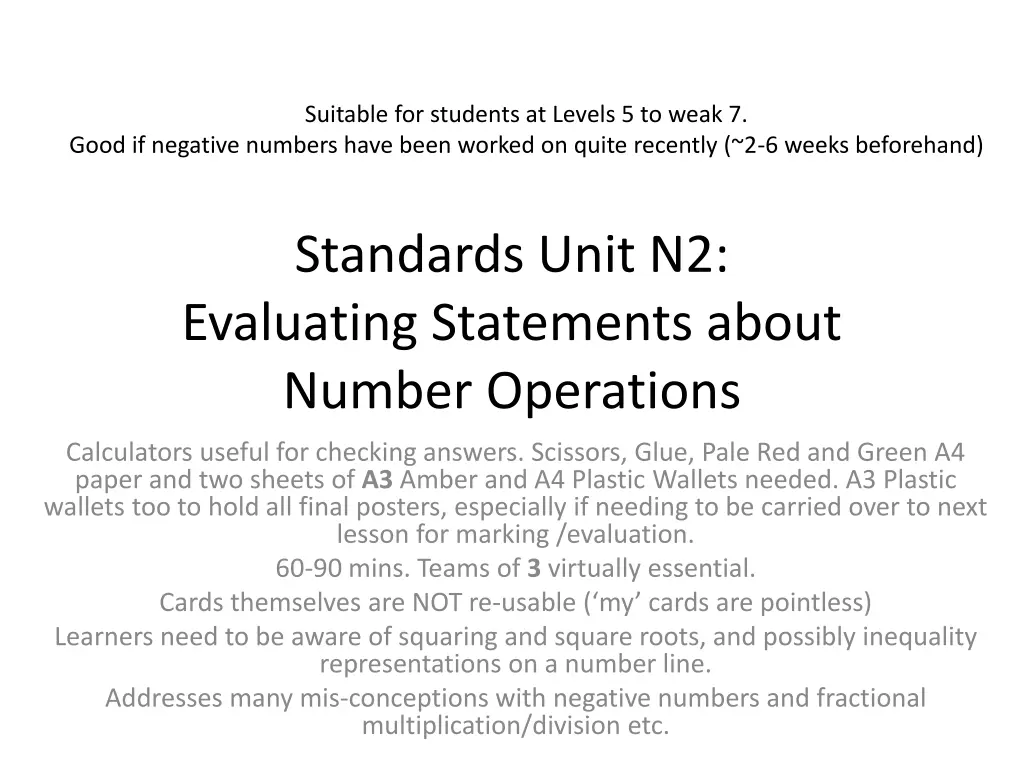 suitable for students at levels 5 to weak 7 n.w