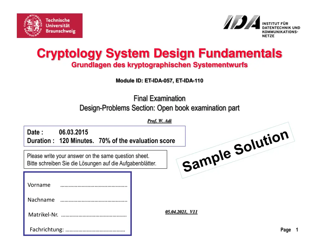 cryptology system design fundamentals grundlagen n.w