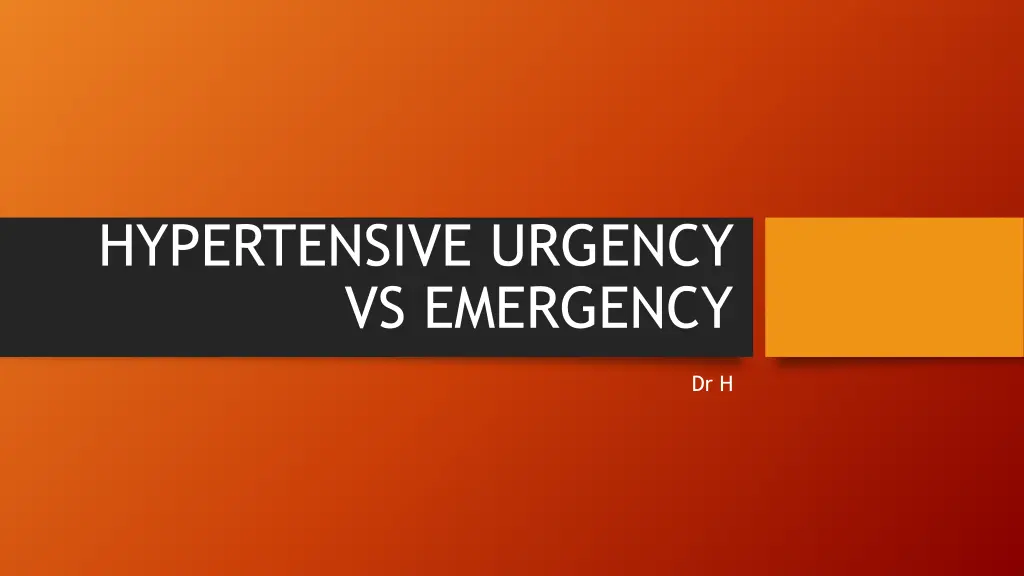 hypertensive urgency vs emergency n.w