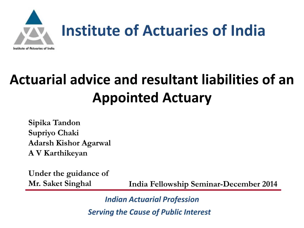 institute of actuaries of india n.w