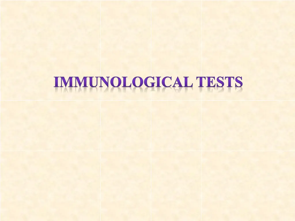 immunological tests n.w