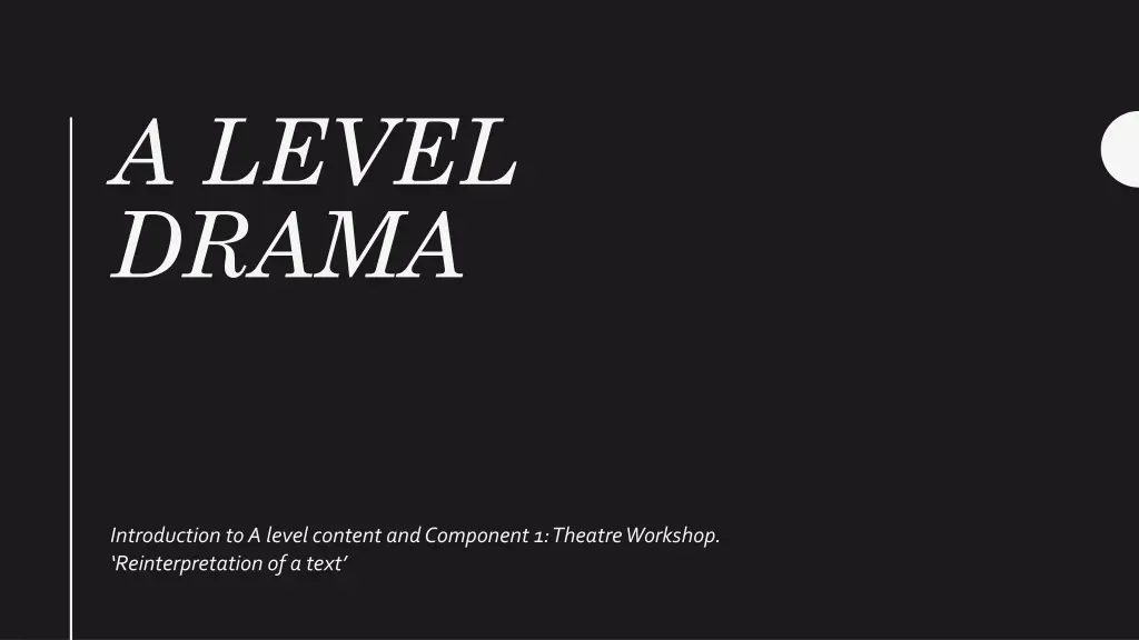a level drama n.w