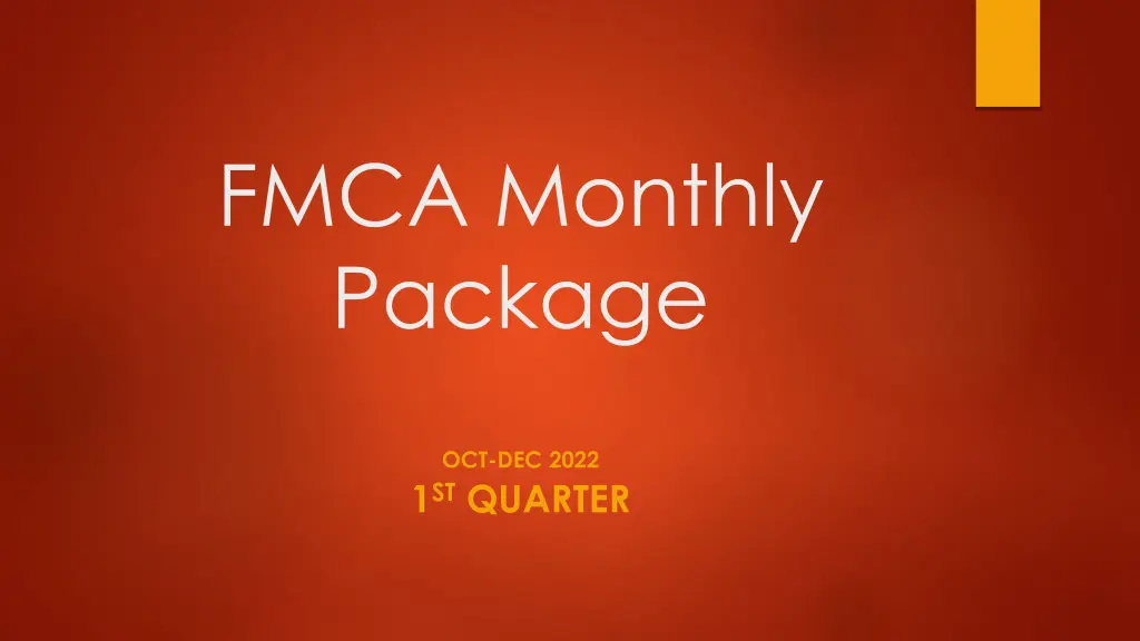 fmca monthly package n.w