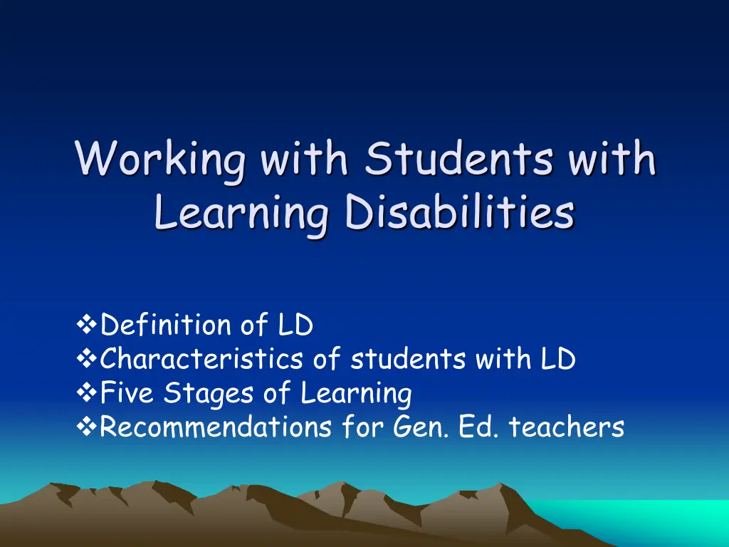working with students with learning disabilities n.w