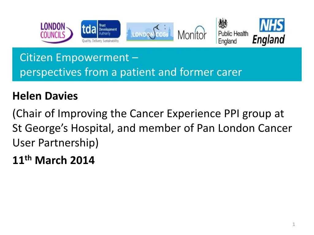 citizen empowerment perspectives from a patient n.w