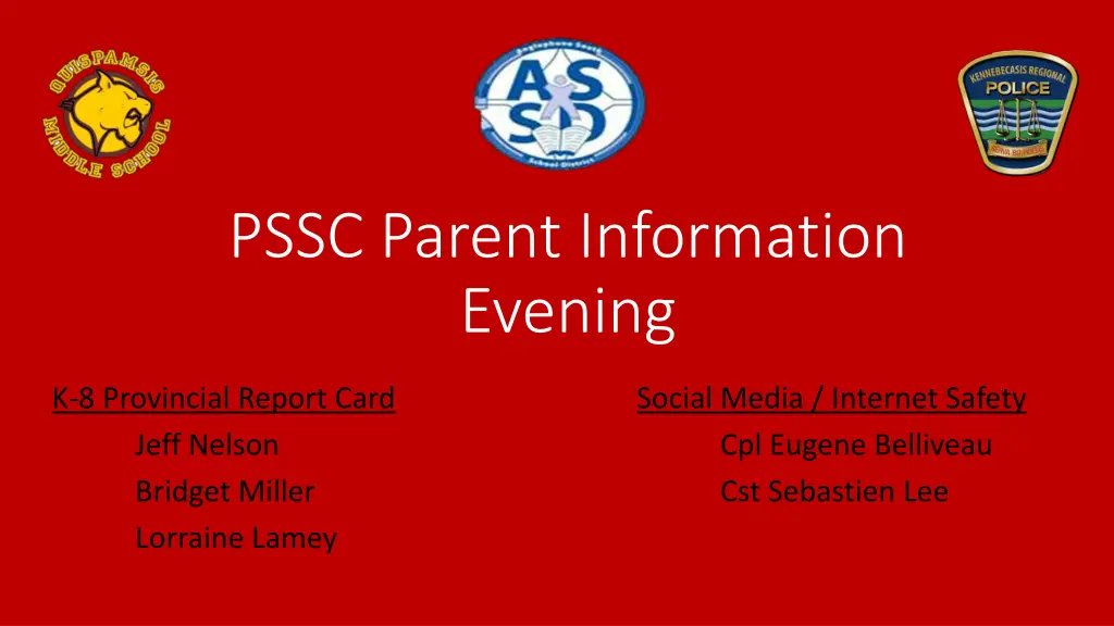 pssc parent information evening n.w