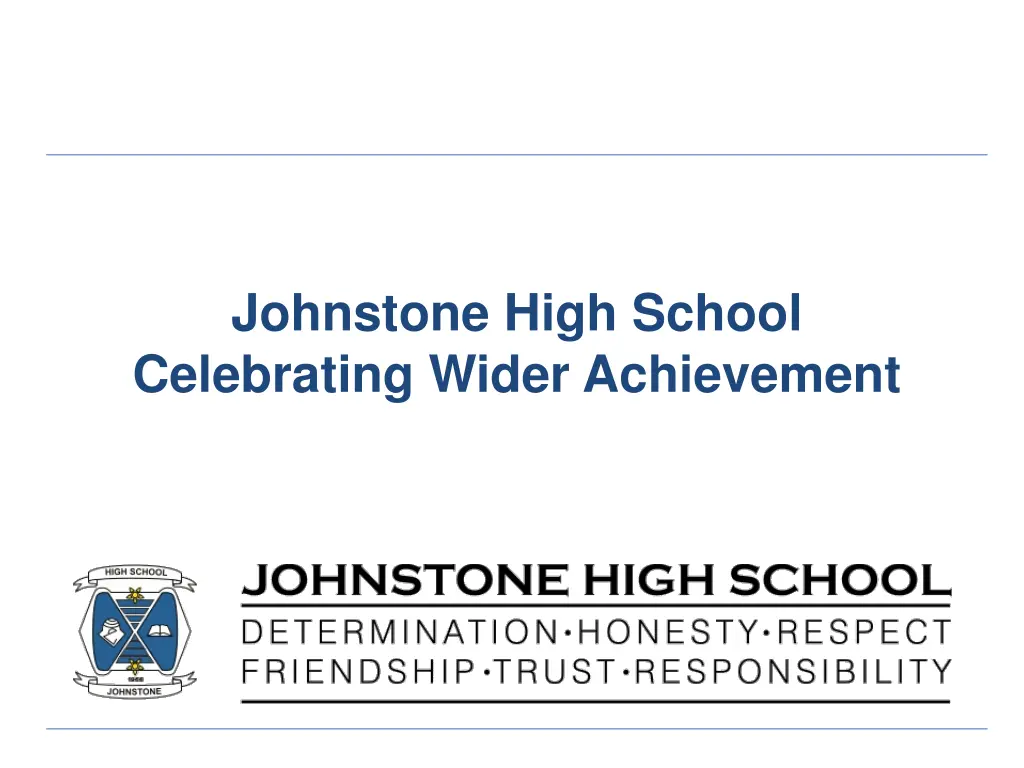 johnstone high school first day induction lesson n.w
