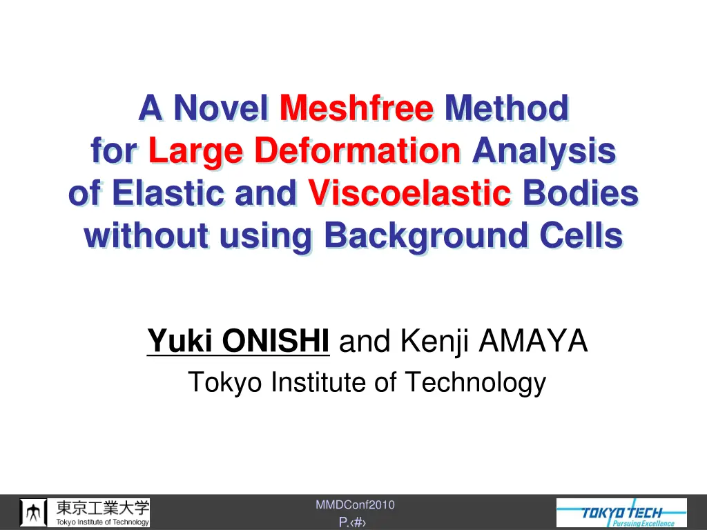a novel meshfree method for large deformation n.w