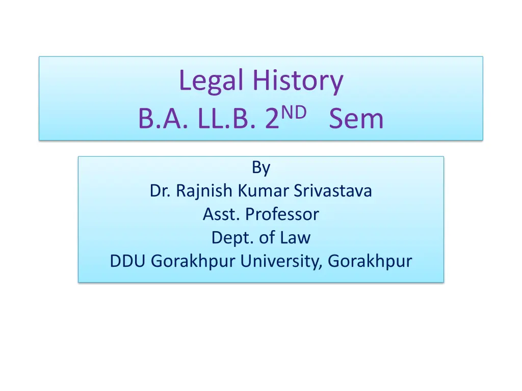 legal history b a ll b 2 nd sem n.w