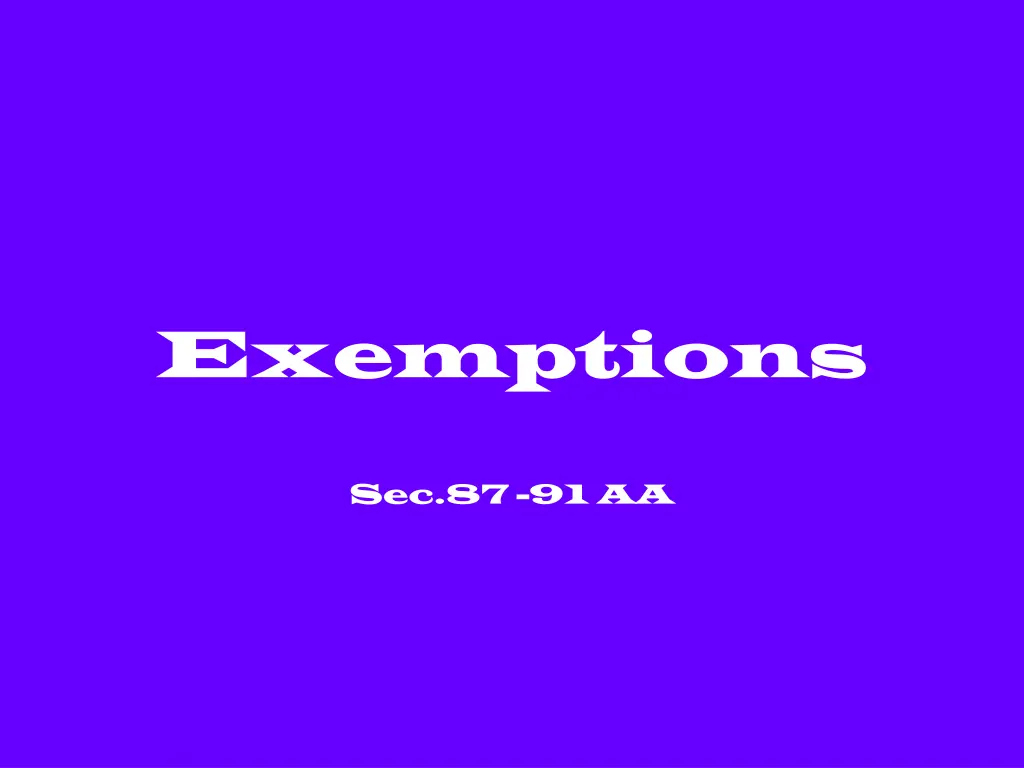 exemptions n.w