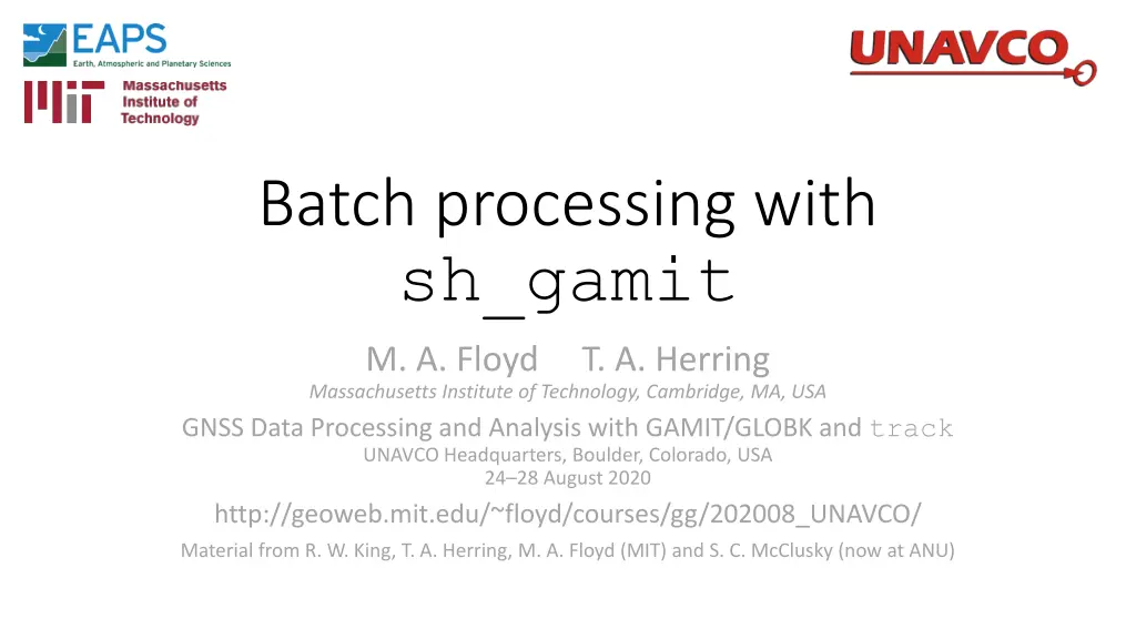 batch processing with sh gamit n.w