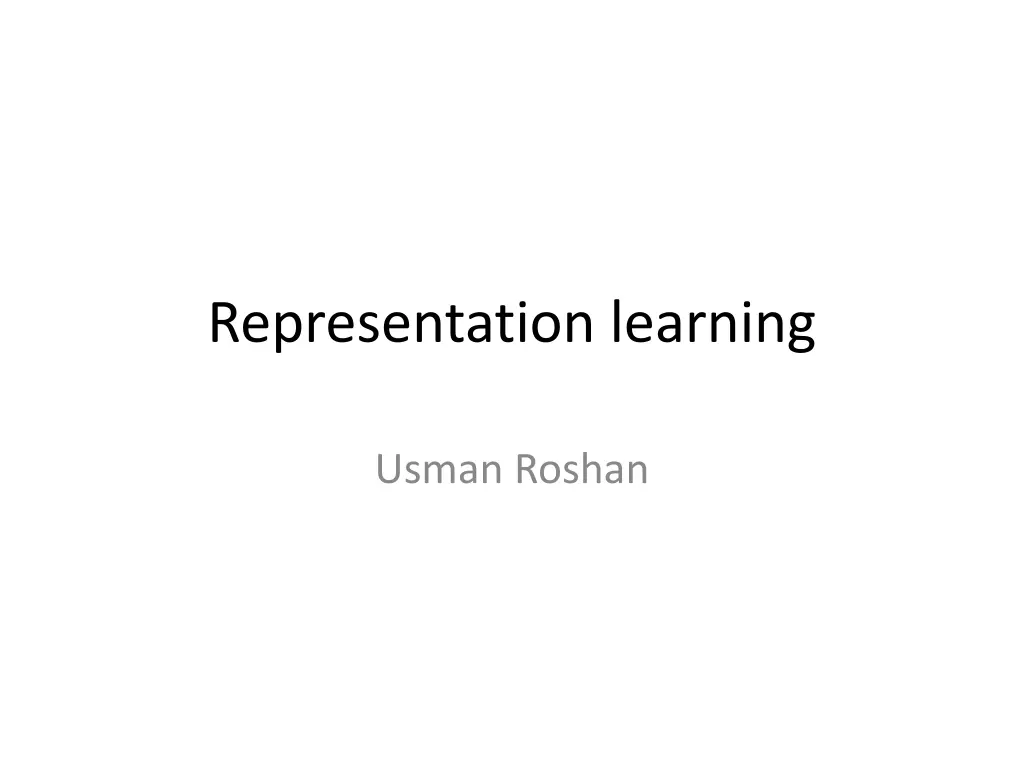 representation learning n.w