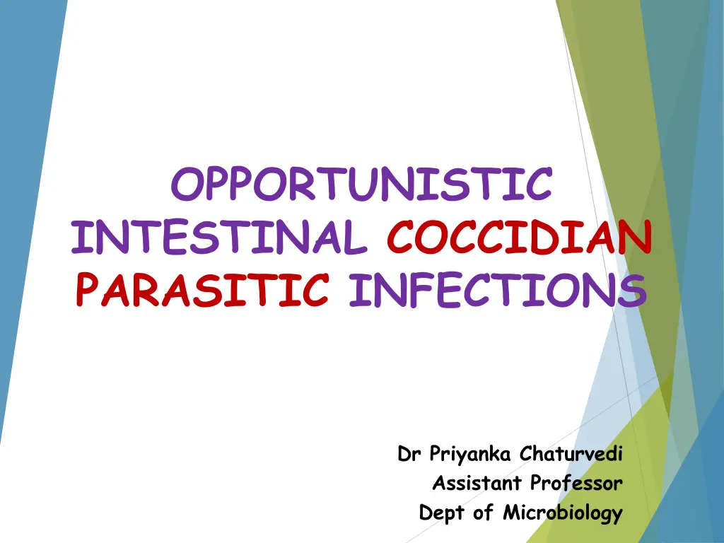 opportunistic intestinal coccidian parasitic n.w