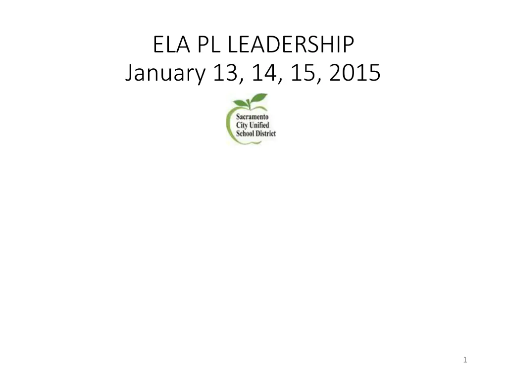 ela pl leadership january 13 14 15 2015 n.w