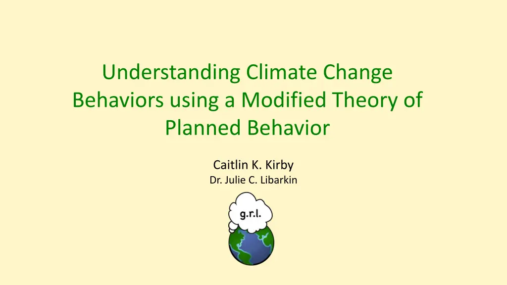 understanding climate change behaviors using n.w