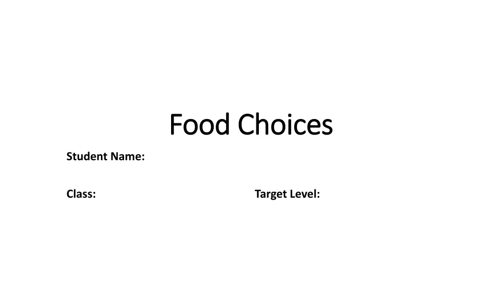 food choices food choices n.w