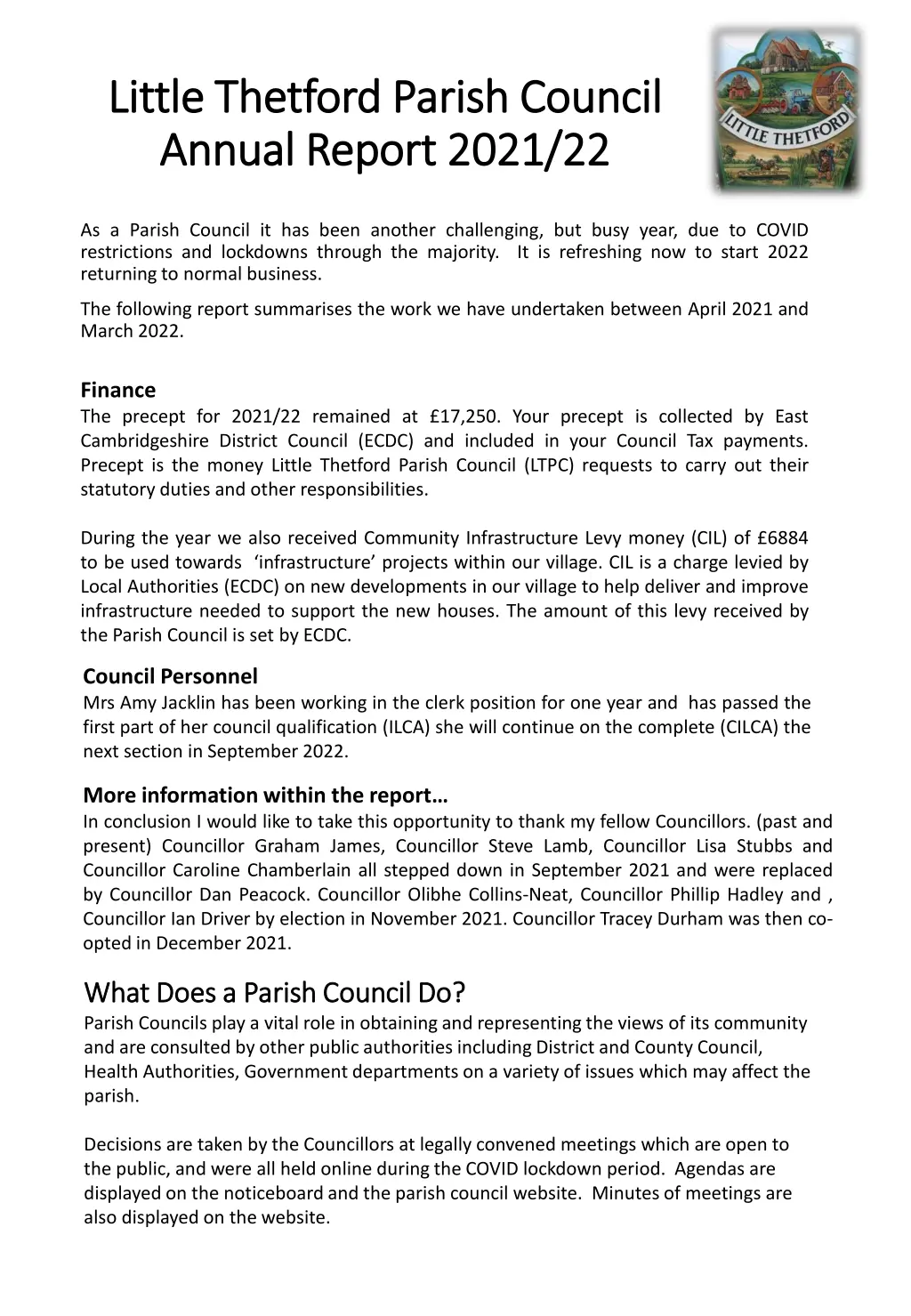 little thetford parish council little thetford n.w