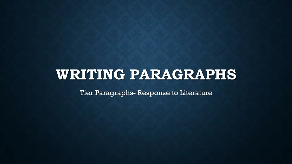 writing paragraphs n.w