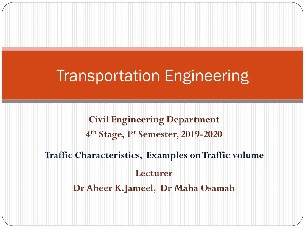 transportation engineering n.w