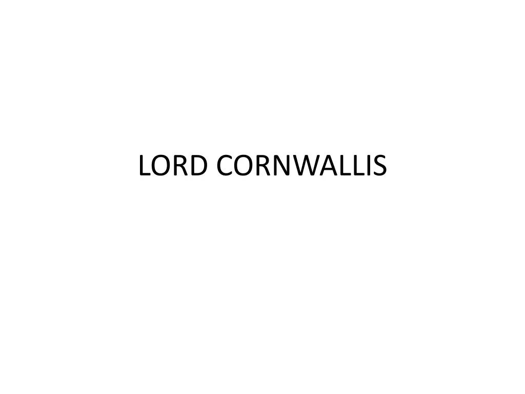 lord cornwallis n.w